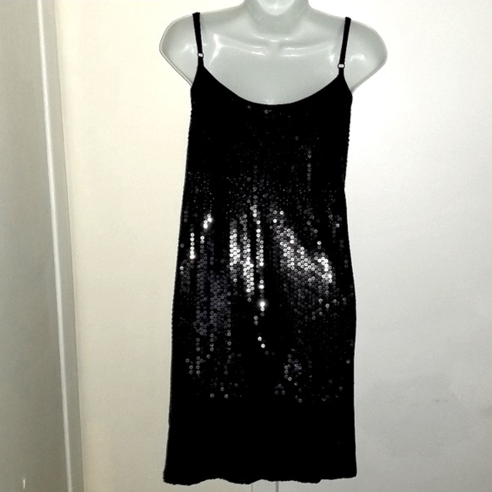INC International Concepts Black Sequin Bubble Dress - Picture 2 of 3